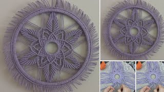 Round Macrame Flower Dream Catcher DIY Macrame Wall Hanging Circle Pattern Tutorial [upl. by Elsbeth]