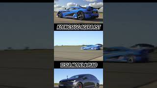 Koenigsegg VS Tesla Drag race  cars automobile dragrace edit viralvideo fyp [upl. by Oeniri]