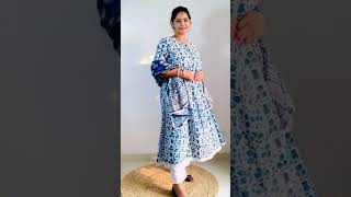 MEERA FAB Womens Cotton Printed Anarkali Kurta with Palazzo amp Dupatta Set  Link in channel About [upl. by Hynes]