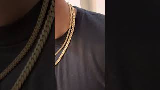 4mm Diamond Cut Franco Chain 20”  7mm Miami Cuban Link Chain 22” LayeredStacked Look [upl. by Aiekat]