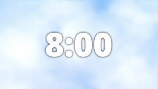 8 Minute Countdown Timer with Alarm  ☁ Soft Clouds ☁ [upl. by Nylrehc]