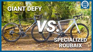 Giant Defy Vs Specialized Roubaix SL8  Which Is The Best Endurance Road Bike [upl. by Aiker368]