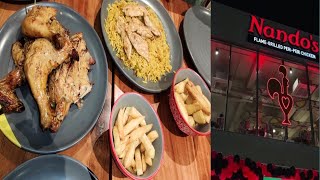 Trying Nandos Chicken for the first time  Nandos Food review  life with ayesha [upl. by Nauaj]