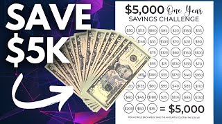 Save 5000 In One Year Savings Challenge HOW TO SAVE 5K IN A YEAR [upl. by Kore990]