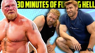 We Tried Brock Lesnars Triple Sport Workout Routine WWE UFC NFL [upl. by Adriano]