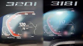 BMW G21 320i vs G20 318i 0100 kmh Beschleunigung 060 mph acceleration battle [upl. by Enitsed661]