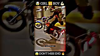 Girls versus boys bike stand 😂🔥💪🏼 bikergirl boyvsgirls bikestunt motovlog shorts [upl. by Robenia]