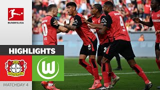 In Leverkusen Style  Bayer 04 Leverkusen  VfL Wolfsburg 43  Highlights  Matchday 4 [upl. by Erotavlas10]