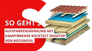 Aufsparrendämmung mit Dampfbremse RockTect Dasatop  ROCKWOOL [upl. by Nylle]