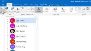 Add a contact in Outlook [upl. by Enaek]