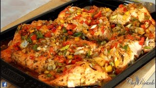 Season Salmon Oven Bake At Home  Recipes By Chef Ricardo [upl. by Adiela174]