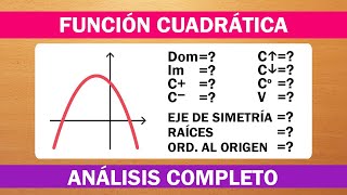 DOMINIO IMAGEN CONJUNTO POSITIVO NEGATIVO CRECIMIENTO Y DECRECIMIENTO  FUNCION CUADRÁTICA [upl. by Aiela]