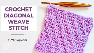 SO PRETTY Crochet Stitch for Baby Blankets Pillows and Rugs  Diagonal Weave Stitch [upl. by Yelahs5]