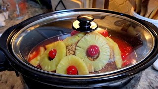 Pineapple Ham In The Slow Cooker recipe [upl. by Goodard]