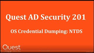 OS Credential Dumping NTDS [upl. by Elijah]