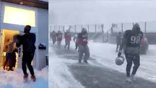 Watch New England Patriots and Celtics Jaylen Brown Practice During Historic Blizzard [upl. by Ulda]