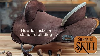 How to install a rawhide standard cantle binding for saddle making [upl. by Zenitram]