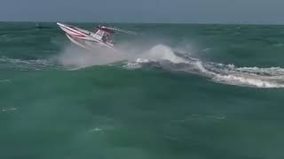 Fountain 38  Center console boat test on big waves [upl. by Rehpotsirhcnhoj280]