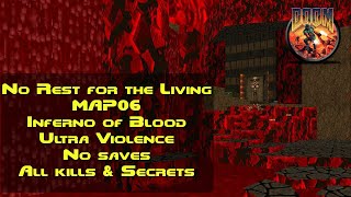 No Rest for the Living — MAP06 — Inferno of Blood Doom UV Pistol 100 [upl. by Eenor]