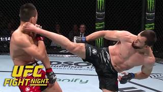 Muslim Salikhov WHEEL KICK KO of Song Kenan at UFCMacau  ESPN MMA [upl. by Shuler]