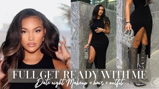 FULL GRWM DATE NIGHT MAKEUP  HAIR  SIMPLE OUTFIT  FRAGRANCE ALLYIAHSFACE GRWM [upl. by Loren]