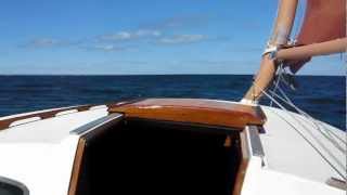 Catboat AC 24 Sailing 15  20 knots Long Island Kings Park [upl. by Lehcir]