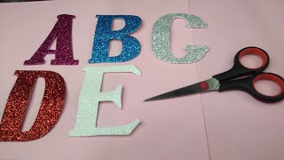 letter cutting  glitter foam letter [upl. by Hultin583]