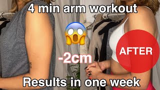 Lean arms in ONE WEEK I tried a 4 min arm workout  Before and After results [upl. by Josselyn]