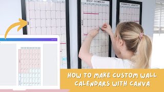 How to create a custom wall planner easy Canva planner tutorial  make your own wall calendar [upl. by Eelannej548]