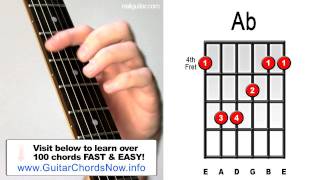 Ab Major  Guitar Chord Lesson  Easy Learn How To Play Bar Chords Tutorial [upl. by Yssirhc]