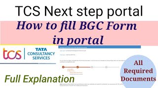 How to do BGC in Next step portal for TCS  Background check process  BGC form in TCS  explained [upl. by Gal]