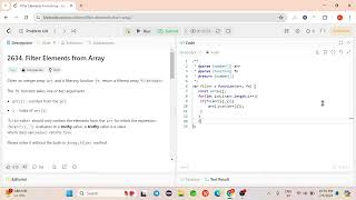 2634 Filter Elements from Array Dsa java students leetcode loop javascript solution [upl. by Crowns]