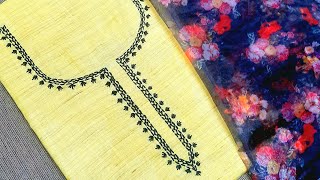 kurtisalwar neck embroidery  Beautiful and simple embroidery for beginners [upl. by Xylia]