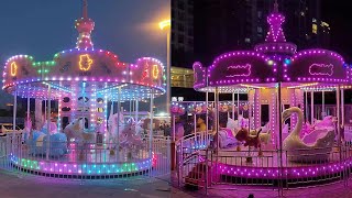 Dreamful merry fo round 16 seats macaron carousel horse ridesamusementpark carousel themepark [upl. by Haase701]