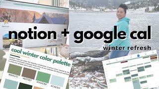 How to make your Notion  Google Calendar pretty and aesthetic for winter [upl. by Atsillak]