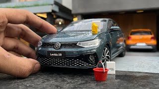 Realistic Volkswagen VirtusLavida XR 118 Scale  Volkswagen Polo  Diecast Model Car Unboxing [upl. by Eiknarf]