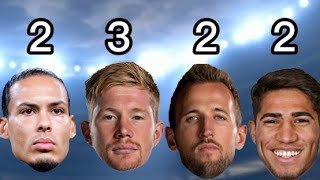 Virgil vs De Bruyne vs Kane vs Achraf Hakimi [upl. by Nocaed]