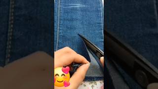 👌👉Sewing Techniques for beginnersJeans modifying ideas 🥰shorts youtubeshortsviral Sewing tips 👈 [upl. by Nnylhtak]