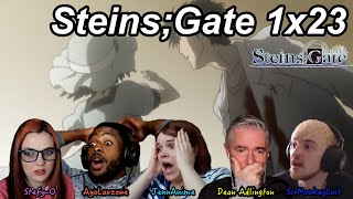 SteinsGate 1x23 Reactions  Great Anime Reactors  【シュタインズゲート】【海外の反応】 [upl. by Atiluap709]