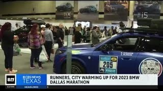 Runners warming up for 2023 BMW Dallas Marathon Festival [upl. by Milo]