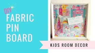 DIY Fabric Pin Board using a Picture Frame  kzvDIY [upl. by Files]