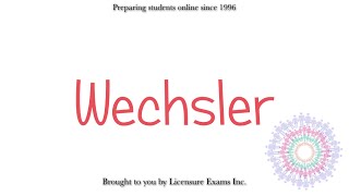 Wechsler  ASWB NCE NCMHCE MFT Exam Prep and Review [upl. by Arual419]