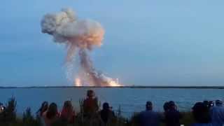 Antares rocket launch 102814 Failure and Explosion at liftoff [upl. by Navarro]