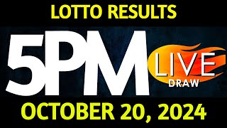 Lotto Result Today 500 pm draw October 20 2024 Sunday PCSO LIVE [upl. by Hassadah]