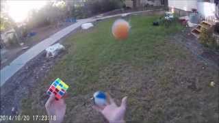 juggling while solving rubiks cube  sj4000 wifi [upl. by Barcellona261]