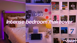 extreme bedroom MAKEOVER  tour new bed decor LOTS of unboxing  more 2023 [upl. by Rahab]