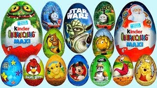 20 Surprise eggs Kinder Maxi Маша и Медведь Kinder Surprise Mickey Mouse Surprise egg [upl. by Ainafets]