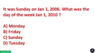 It was Sunday on Jan 1 2006 What was the day of the week Jan 1 2010 [upl. by Yemar983]