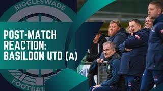 POSTMATCH REACTION Basildon United 01 Biggleswade FC  31824 [upl. by Anilorac]