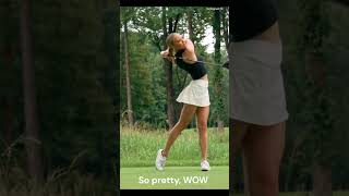 Gorgeous Claires golf swing beautiful golf shorts [upl. by Scrope]